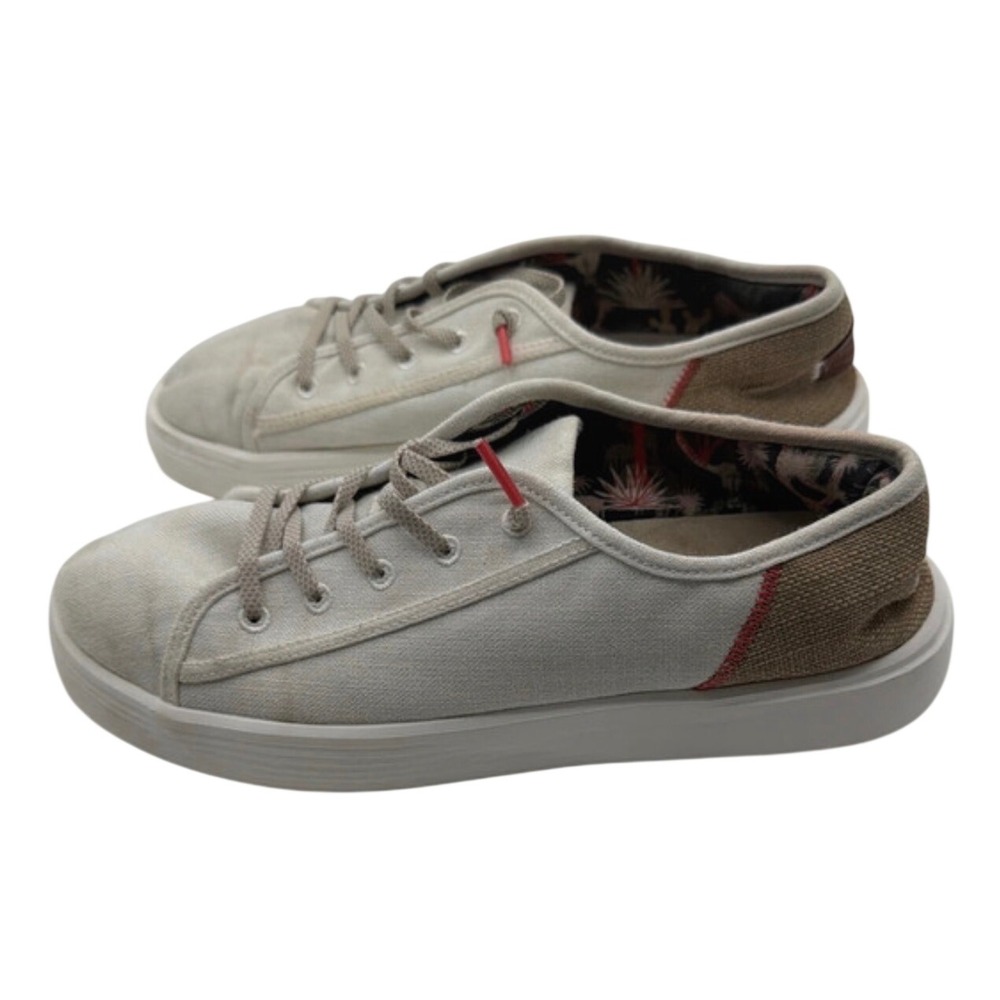 Hey Dude Cody Craft Linen Sneakers White Slip On Casual Size Wide 10 40600-100